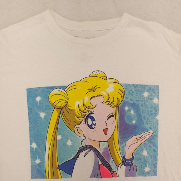 Sailor Moon Other - Sailor Moon Anime Graphic Short Sleeve Crew Neck T Shirt Mens Size L White